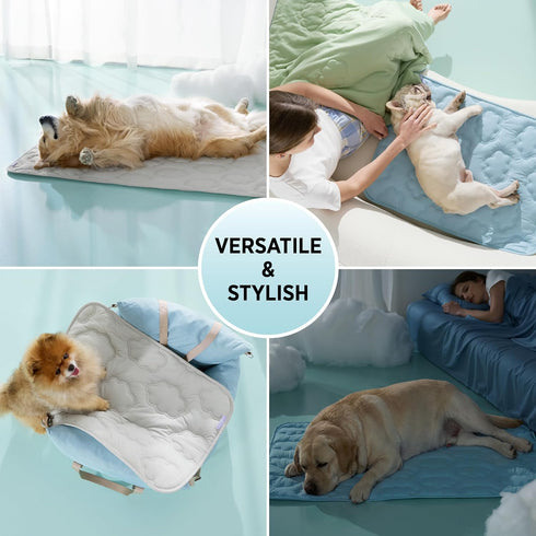 QMAX>0.5 Summer, 36x27,Blue LE SURE Dog Cooling Mat for Large Dogs - Breathable Thin Cool Crate Pad with Chill Cold