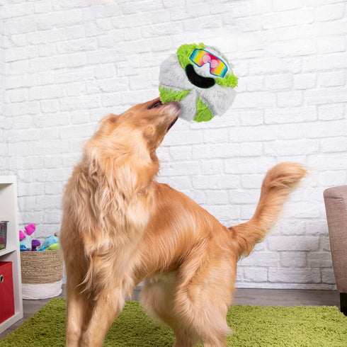 goDog Holiday Collection TPE-Plush Cool Mint Squeaky Dog Toy - Green/White, Chew Guard Technology