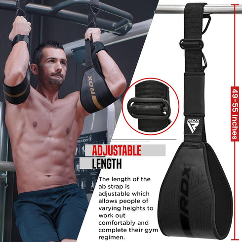 RDX AB Straps for Pull Up Bar Hanging (Pair), Maya Hide Leather Padded Arm Support Slings for Fitness Workout