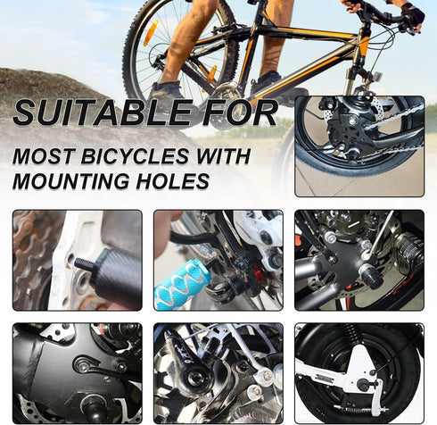 TOBWOLF Mini Bike Rear Pedals, 3.1x1.6 in Aluminium Alloy Folding Pegs, Non-slip Footrests for Folding Mountain Bike
