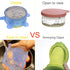 SLSON 6 Pack Stretchable Pet Food Can Cover, Universal Size Silicone Lids for Dog and Cat Food Can, Blue