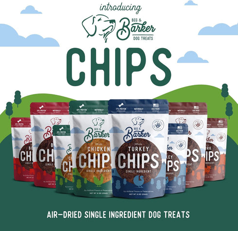 (8 Pack 1) Beg & Barker Pork Chips for Dogs Ounce, of - Single Ingredient Dog Treats Made for Large & Small Dogs