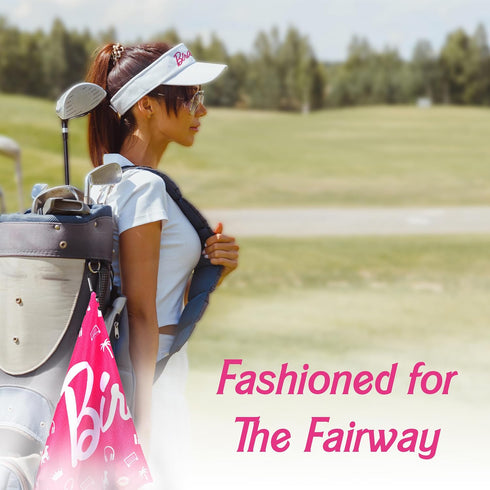 Shanker Golf Birdie Pink Towel - Funny Microfiber Waffle Golf Towel for Women - Perfect Gift & Accessories