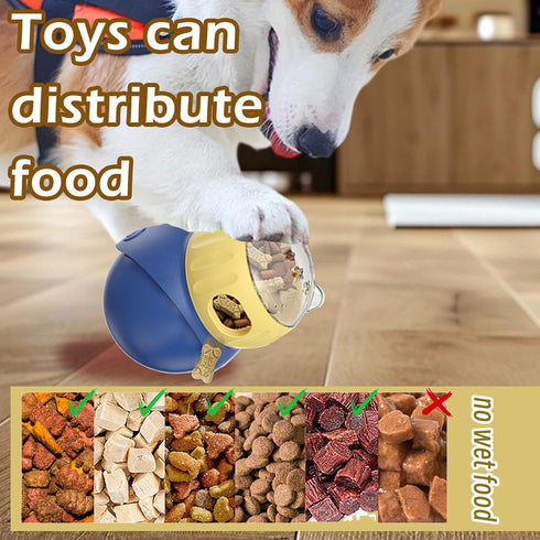 NESSICURE Pet Interactive Toys, Adjustable Treat Puzzle Food Dispenser Weight Loss Tumbler Slow Feeder Sliding Rolling