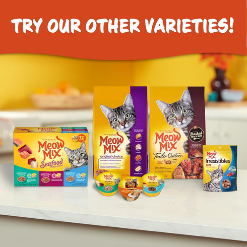 Meow Mix Seafood Favorites Chunks in Gravy Wet Cat Food Variety Pack, 2.75 Ounce (Pack of 12)