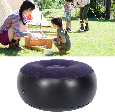 Mimdixy Inflatable Ottoman, Portable Outdoor Camping Chair Sofa Inflatable Flocking Stool Footrest Flexible Foot Stools