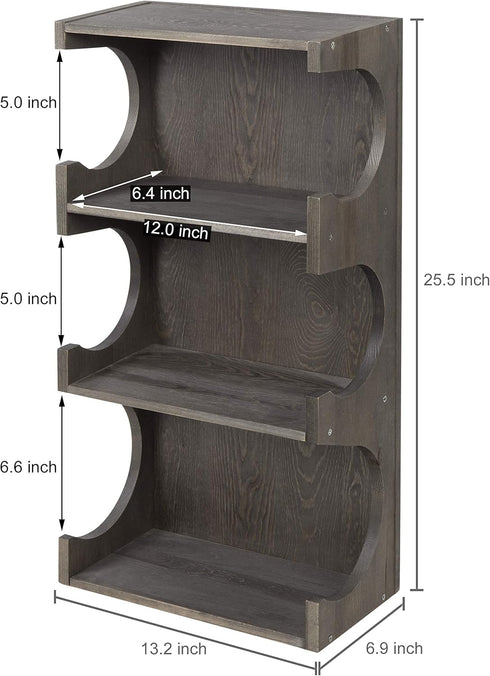 MyGift Wall Mounted Vintage Gray Wood 3-Tier Foam Roller, Yoga Mat Hanging Rack with Display Shelf