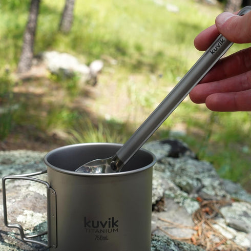 Kuvik's Titanium Spoon, Ultralight and Compact for Backpacking, Camping, Hiking
