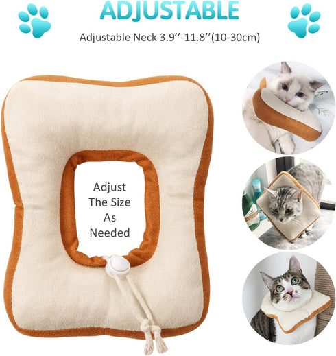 Frienda 2 Pieces Adjustable Cat Cone, Recovery Collar for Kittens After Surgery, Elizabethan Donut Neck Cone with Edge