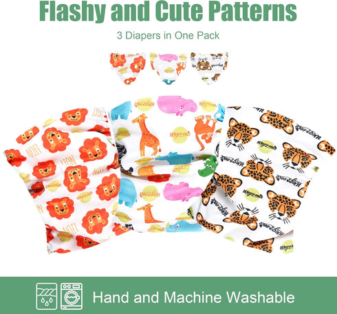 Wegreeco Washable Male Dog Belly Band - Pack of 3 Stylish Pattern Dog Diapers for Male Dogs, Size S