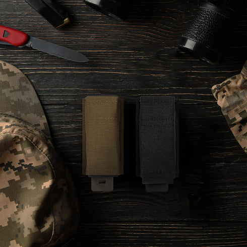 VISMIX Pistol Magazine Pouch, Double 9mm Mag Pouch with Quick Release Kydex Insert, MOLLE Compatible
