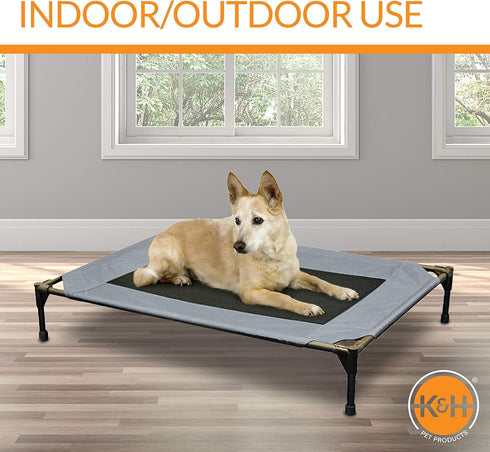 K&H Pet Products Cooling Elevated Raised Bed with Washable Breathable Mesh, Portable Indoor Outdoor Dog Cot, Medium