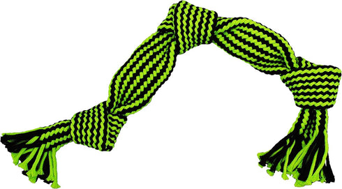Jolly Pets Knot-N-Chew Large/X-Large Squeaker Dog Toy - Green/Black, JTJP043