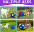 4 Pcs Goat Ball Toy Set with Covers - Anti Burst Training Toy with Inflator Pump for Goats (18inch, Red and Purple)