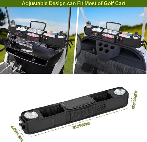 Golf Cart Inner Storage Tray - No-Drilling Front Storage Basket Compatible with EZGO Drive Club Car Kandi Golf Cart