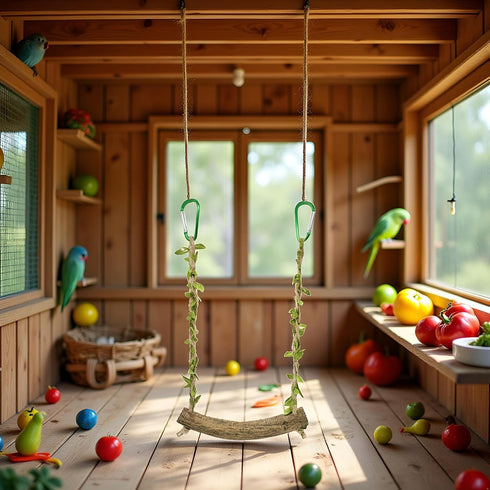 PurYupearl Chicken Swing Chicken Toy Perch Chicken Stand Bird Chew Toy for Birds Parrots Training Stand Holder Bird Toy