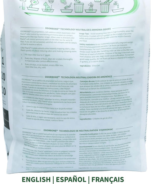 Litter Pearls 7 lb Crystal Clear Unscented Non-Clumping Cat Litter with Odorbond