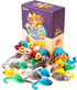 CHIWAVA 60PCS Furry Cat Toy Mice Rattle, Small Mouse Kitten Interactive Play Assorted Colors