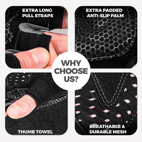MhIL Workout Gloves for Men Comfortable Gym Gloves for Men with Enhanced Grip for Safety and Hand Protection Weight