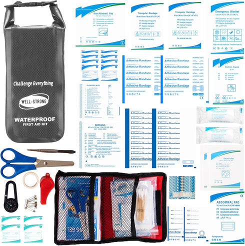 Waterproof First Aid Kit Roll Top, Emergency Kit with Waterproof Contents for Fishing and Camping