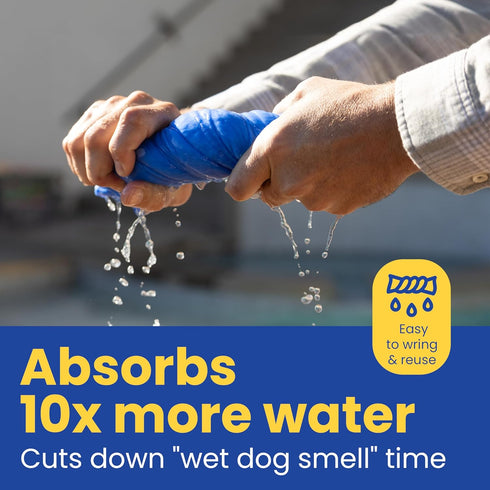 Large Shammy Dog Towels for Drying - 34" x 26" - Quick-Dry Technology, Ultra Absorbent, Easy to Wring Out - 1 Pack