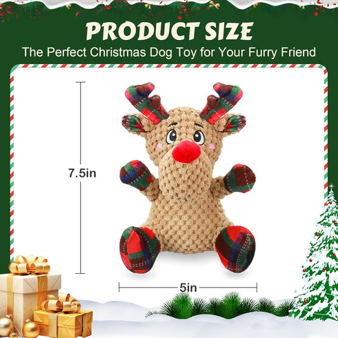 Newget Squeaky Dog Toys, Dog Squeaky Toy with Crinkle Paper, Interactive Durable Plush Dog Chew Toys for Puppy, Small