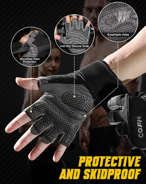 COFIT Breathable Workout Gloves, Antislip Weight Lifting Gym Gloves for Men Women, Superior Grip & Palm Protection