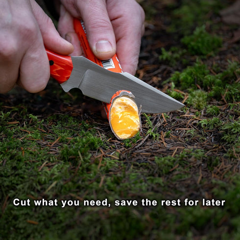 Survival Fire Starting Tinder - Fast Fire Stick, New Fat Rope Stick Version, Waterproof & Non-Toxic (1 Stick)