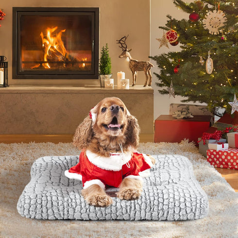 Dog Bed Crate Pad, Soft Fluffy Cushion for Small Dogs, Anti-Slip Comfy Crate Mat