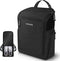 Golf Shoe Bag for Men Women, Padded Carry Bags with Clasped Strap Handle & Side Ventilation, 3 Pockets for Accessories