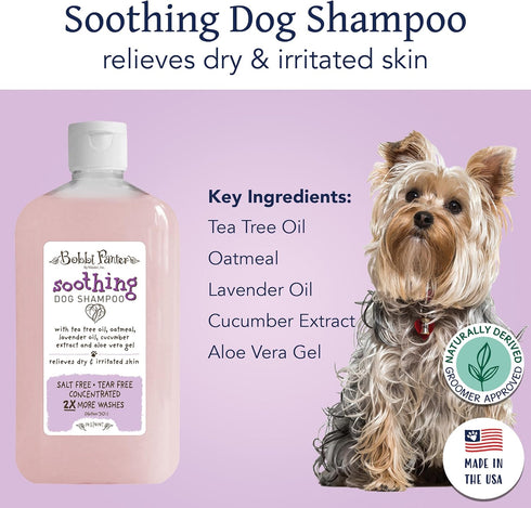 30:1 14 oz Bobbi Panter Soothing Dog Shampoo Tea Tree, Lavender, Cucumber & Oat Protein Natural Formula for Sensitive
