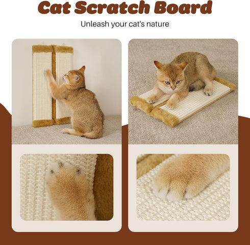 Cat Wall Corner Scratcher, Furniture Protector for Kittens, Wall Mounted Sisal Cat Scratching Pad