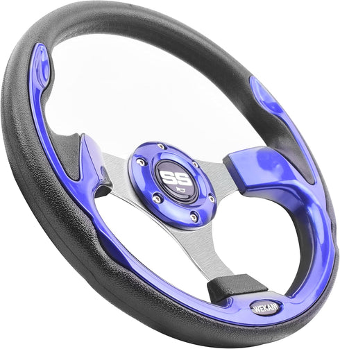 Golf Cart Steering Wheel for EZGO, YAMAHA and Club Car Precedent, Most Golf Carts Blue
