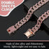LEIFIDE Dog Cat Chain Collar, Diamond Collar 12 mm Wide for Cat Metal Small Dog, Pet Crystal Necklace Accessories (Rose