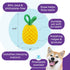 Outward Hound Dental Pineapple Chew Toy, Interactive Treat Stuffer, Durable Stuffable Dog Toy, Yellow