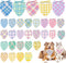 JarThenaAMCS 60Pcs Spring Dog Bandana Pastel Plaid Triangle Pet Scarf Adjustable Puppy