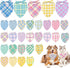 JarThenaAMCS 60Pcs Spring Dog Bandana Pastel Plaid Triangle Pet Scarf Adjustable Puppy