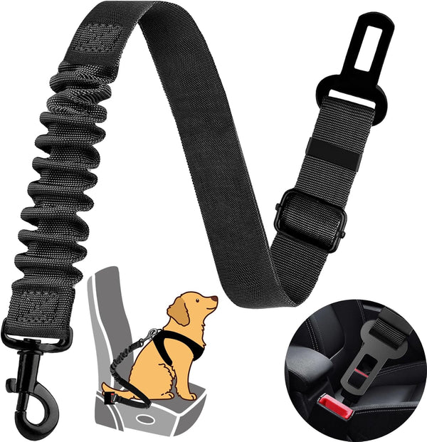 Famstar Dog Seat Belt Retractable Dog Car Harness 1 Pack Adjustable Elastic Bungee