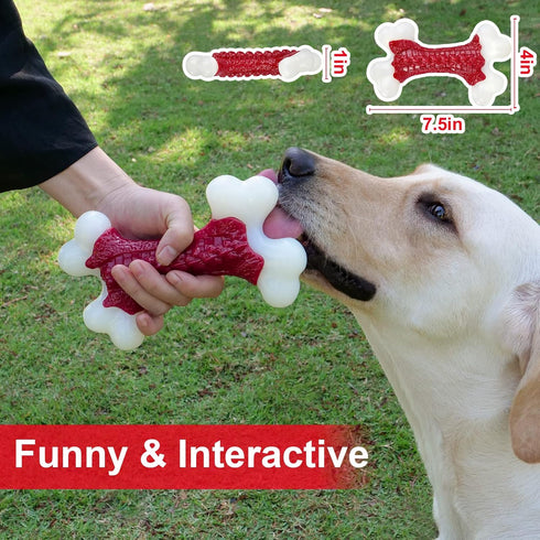 Tough Dog Toys for Large Breed Aggressive Chewers, Extreme Indestructible Nylon Bone Toy for Dogs