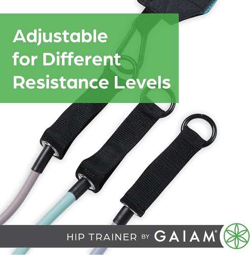 Gaiam Squat Band & Hip Trainer Set, Fabric Resistance Band with 3 Adjustable Tubes, Home Gym Equipment