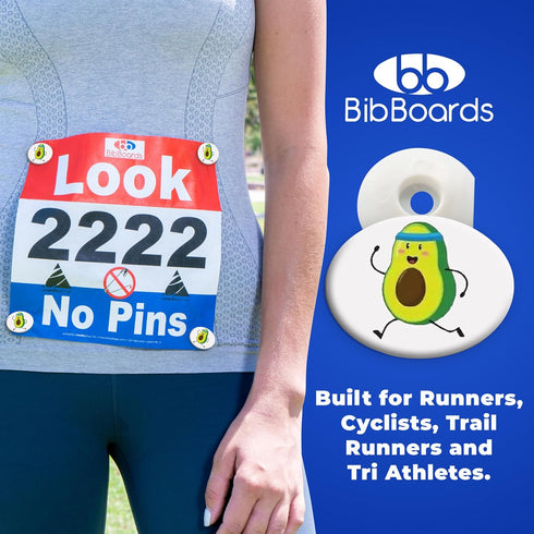 (4pcs) bibSNAPS Race Bib Clips - Safety Fasteners, Secures Running, Marathon, Cycling & Event Number, Non Magnetic