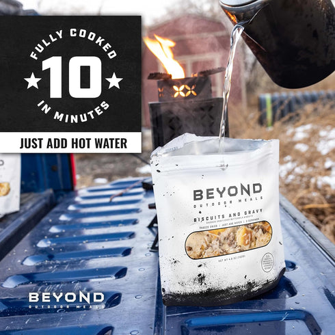 Beyond Outdoor Meals Backpacking Biscuits & Gravy | Freeze Dried Camping & Food | High Protein Meals | Just Add Water