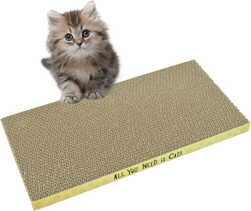 Cardboard Cat Scratcher Pads, Dual-Side Corrugated Cat Scratching Board for Indoor Cats