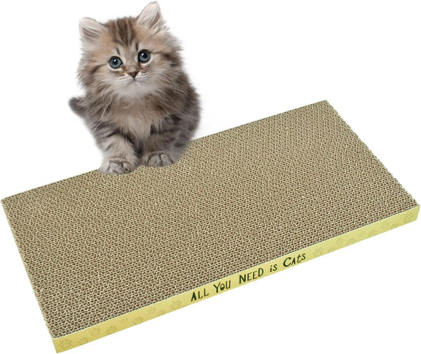 Cardboard Cat Scratcher Pads, Dual-Side Corrugated Cat Scratching Board for Indoor Cats