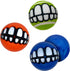 Packs (6 Pack)) KONG Grinz by Rogz Variety - Durable Bouncy Balls with Grinz Teeth - Smiley Face Dog Toy (Medium
