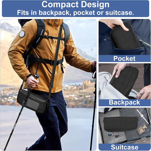 ChicRange Backpacking Portable Folding Camp Stool with Side Pocket, Lightweight Foldable Camping Stool for Adults