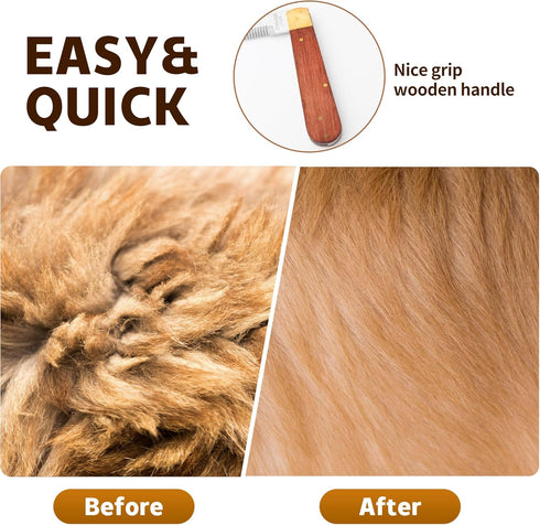 Hand Stripping Tools for Dog Grooming, Shedding Blade Stripping for Horses, Right-Handed Fold Up Design