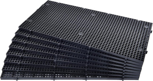 ALEGI Aquarium Grid Isolate Board Divider, Fish Tank Bottom Black Filter Tray Plastic Crate (8pcs)