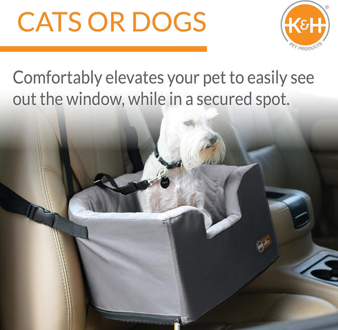 16 14.5 Inches K&H Pet Products Hangin' Bucket Booster Toy Breed Dog Car Seat Gray X