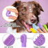 Ponpon 3PCS Dog Bath Brush with 4Pcs Dog Toothbrush, Adjustable Ring Handle Dog Shampoo Brush for Bathing